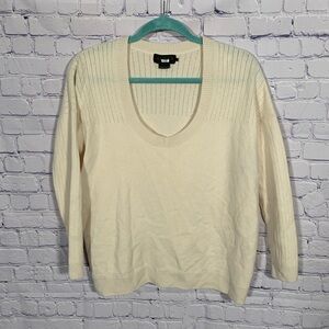 Hatch Maternity Layering U-Neck Wool Cashmere Sweater Cream Sz 1 (S) Casual